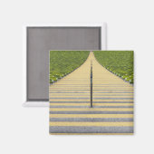 Aimant Escalier du stade entre rangées de sièges verts (Recto/Verso)