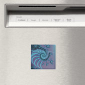 Aimant Escalier Spiral | Art fractal bleu et rose (In Situ (Lave-vaisselle))