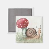 Aimant Escargot et champignons (Recto/Verso)
