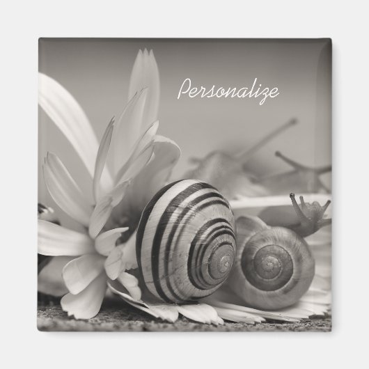 Aimant Escargots De Jardin Sur Fleur Faisée Avec Nom (Devant)
