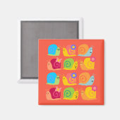 Aimant Escargots heureux escargots mignons (Recto/Verso)