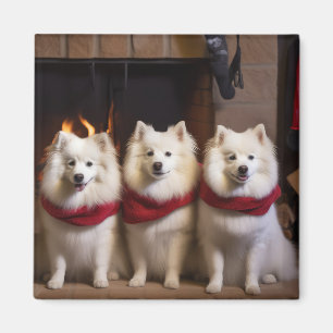 Aimant Eskimo Américain au coin du feu de Noël