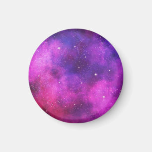 Aimant Espace rose & violet & Étoiles Faux Galaxy