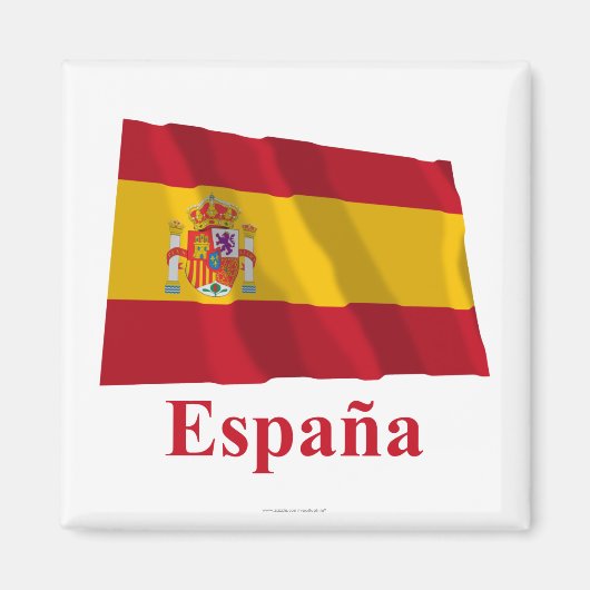 Aimant Espagne avec le drapeau avec le nom en espagnol (Devant)