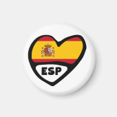 Aimant Espagne Code Pays Coeur Drapeau, ESP (Devant)