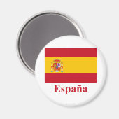 Aimant Espagne Drapeau avec nom en espagnol (Recto/Verso)