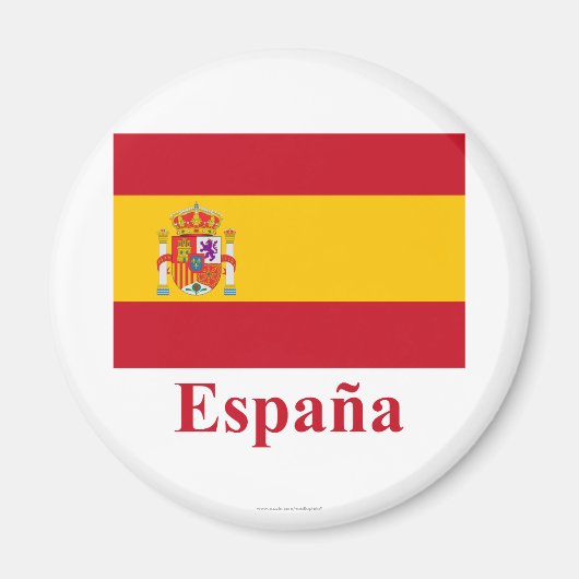 Aimant Espagne Drapeau avec nom en espagnol (Devant)
