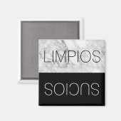 Aimant Espagnol Español Faux Marble Clean Lave-vaisselle  (Recto/Verso)