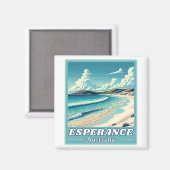 Aimant Esperance en Australie Occidentale Skyline Rétro (Recto/Verso)