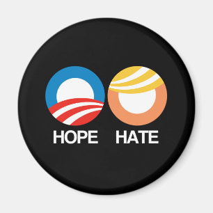 Aimant ESPOIR (Obama) contre la HAINE (atout)