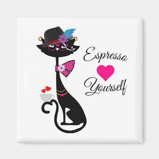 Aimant Espresso Yself Chat noir (Devant)