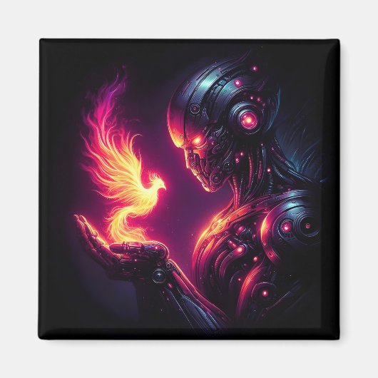 Aimant Esprit de feu de phénix de robot cyber-futuriste (Devant)
