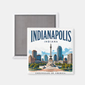 Aimant Esprit de la skyline d'Indianapolis (Recto/Verso)