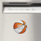 Aimant esprit d'équipe de basket-ball blanc orange (In Situ (Lave-vaisselle))