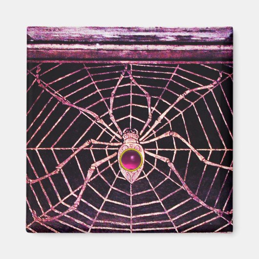Aimant ESPRIT ET WEB rose Fuchsia Amethyst Noir (Devant)
