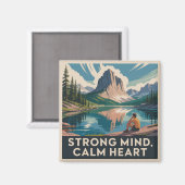 Aimant Esprit Fort, Cœur Calme (Recto/Verso)