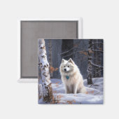 Aimant Esquimau Américain Laisser Neige Noël (Recto/Verso)