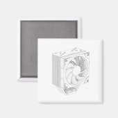 Aimant Esquisse du glacière de processeur d'ordinateur (Recto/Verso)