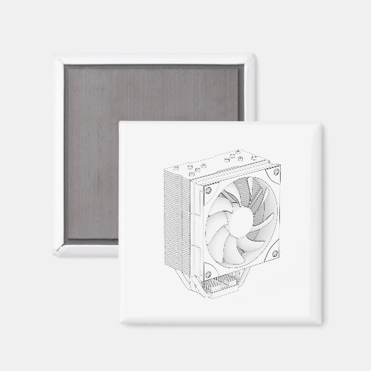 Aimant Esquisse du glacière de processeur d'ordinateur (Recto/Verso)