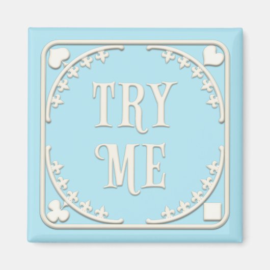 Aimant "Essayez-moi" Wonderland Tea Party Charming Blue (Devant)