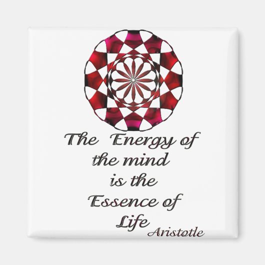 Aimant *Essence de la vie* -Citation d'Aristote (Devant)