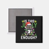 Aimant Est-Ce Que Ce Jolly Assez Chat Noir Joyeux Noël Tr (Recto/Verso)