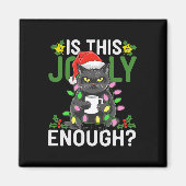 Aimant Est-Ce Que Ce Jolly Assez Chat Noir Joyeux Noël Tr (Devant)