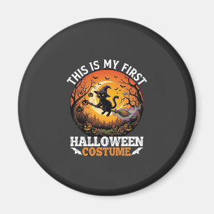 Aimant Est Premier Costume d'Halloween Balai Chat Noir_1
