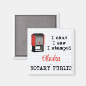Aimant Est Venu Voir Stampé Notaire Public Alaska (Recto/Verso)