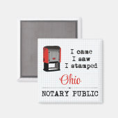 Aimant Est Venu Voir Stampé Notaire Public Ohio (Recto/Verso)