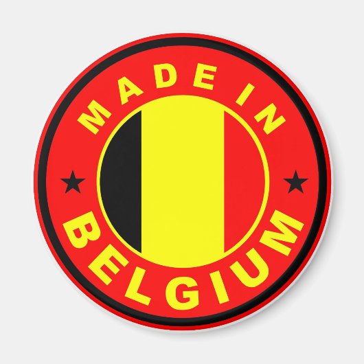 Aimant estampille étiquette du drapeau du pays de belgiqu (Devant)