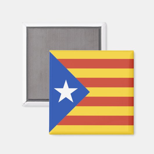 Aimant Estelada - Drapeau catalan avec l'étoile (Recto/Verso)