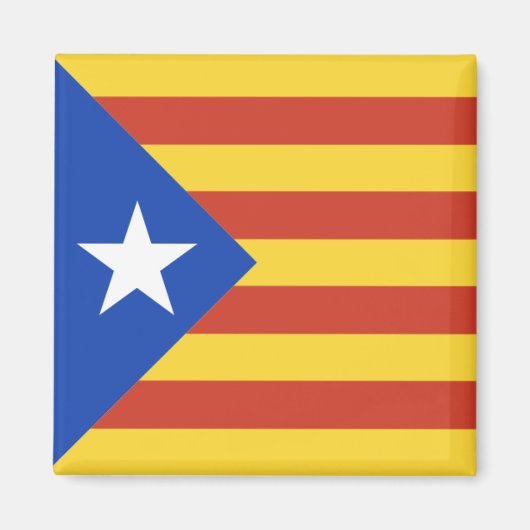 Aimant Estelada - Drapeau catalan avec l'étoile (Devant)