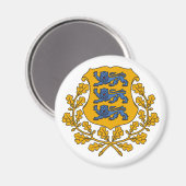 Aimant Estonia country coat arms symbol emblem flag (Recto/Verso)