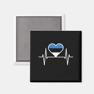 Aimant Estonie Battement de coeur Drapeau de l'Estonie
