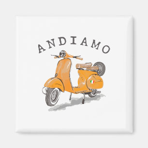 Aimant Et allons Italie Scooter Jaune