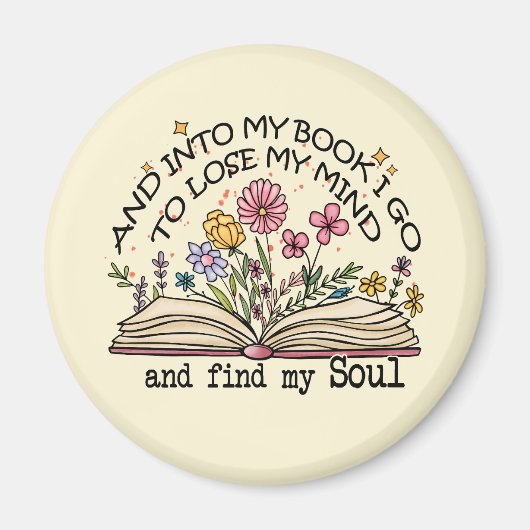 Aimant Et Dans Mon Livre Je Pars - Floral Livre Lover (Devant)