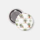 Aimant Étagère de plantes en pot à l'aquarelle (Recto/Verso)