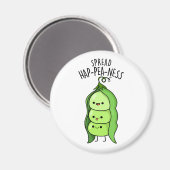 Aimant Étaler Hap-Pea-ness Funny Peas Pun (Recto/Verso)