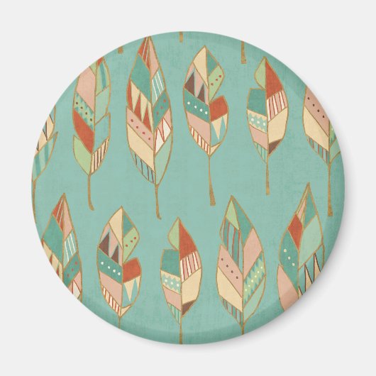 Aimant Étape Geo Sud-Ouest | Motif de plume aquarelle (Devant)