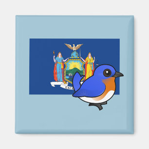 Aimant État Birdorable de New York : Oiseau bleu orienta
