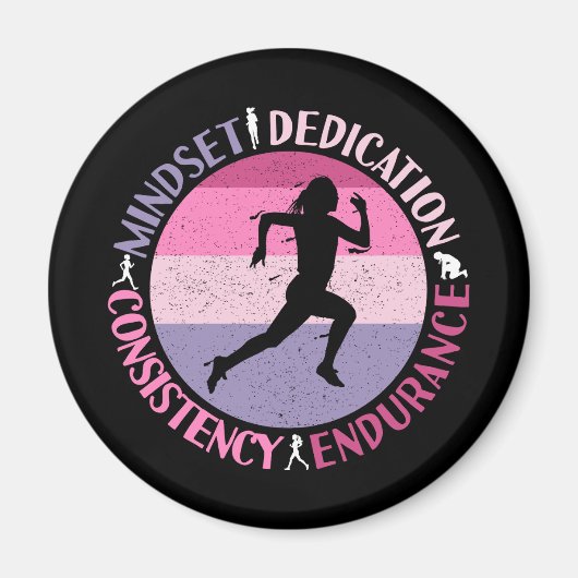 Aimant État d'esprit de course - Citation d'endurance de  (Devant)