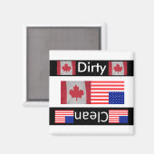 Aimant États-Unis Canada drapeau de lave-vaisselle sale a (Recto/Verso)