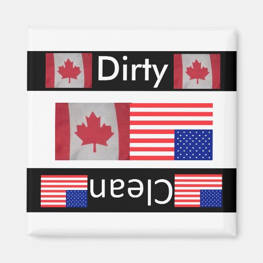 Aimant États-Unis Canada drapeau de lave-vaisselle sale a (Devant)