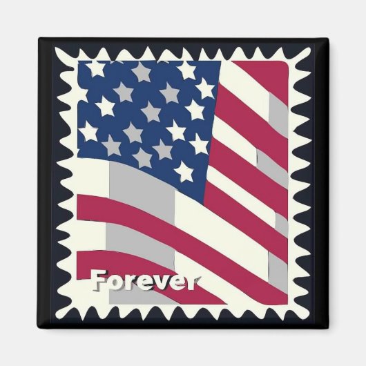 AIMANT ÉTATS-UNIS D'AMÉRIQUE DRAPEAU FOREVER STAMP (Devant)