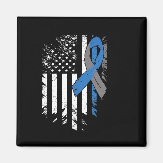 Aimant États-Unis Drapeau Diabète Type 1 Sensibilisation  (Devant)