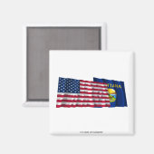 Aimant États-Unis et Montana Waving Flags (Recto/Verso)