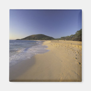 Aimant États-Unis, Hawaï, Maui, Empreintes dans le sable,