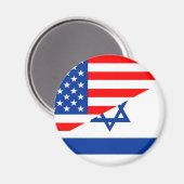 Aimant etats-unis israël demi drapeau états-unis (Recto/Verso)