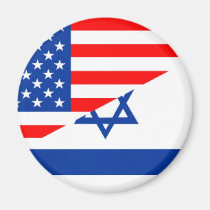 Aimant etats-unis israël demi drapeau états-unis